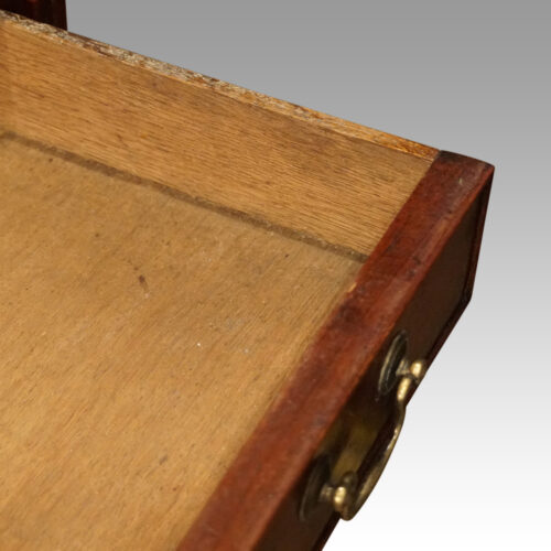 Georgian mahogany small bureau oak drawer lining