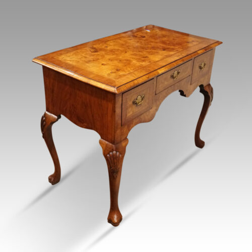 Queen Anne style walnut dressing table angle