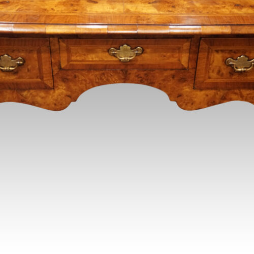 Queen Anne style walnut dressing table centre drawer