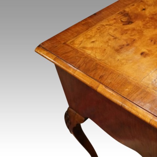 Queen Anne style walnut dressing table corner