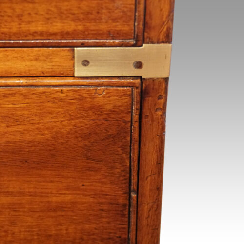 Victorian teak campaign chest brass strap