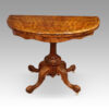 Victorian walnut demi lune cardtable