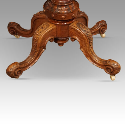 Victorian walnut demi lune card table base