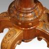 Victorian walnut demi lune card table base detail