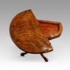Victorian walnut demi lune card table interior