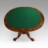Victorian walnut demi lune card table open