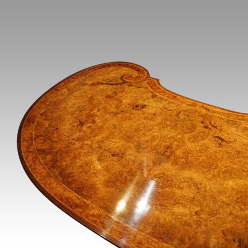 Victorian walnut kidney table top