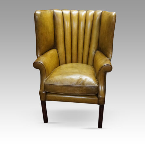 19thc. barrel back wing chair