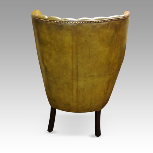 19thc. barrel back wing chair rear