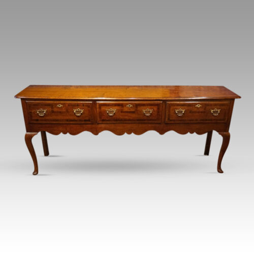 Antique oak dresser base with banding