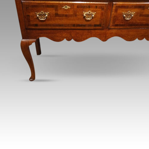 Antique oak dresser base with banding detail