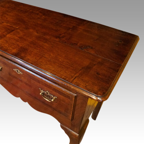 Antique oak dresser base with banding top end