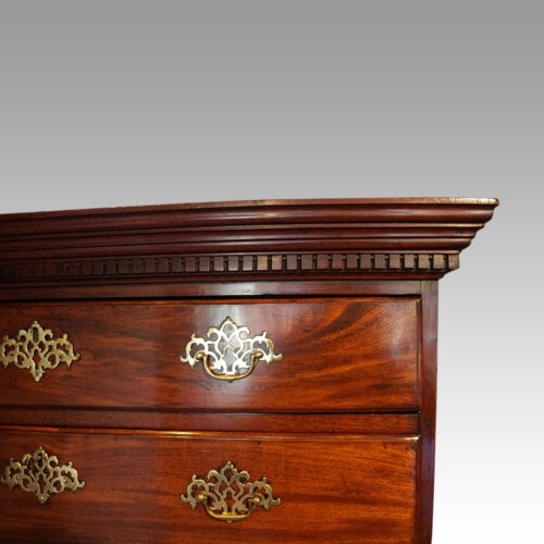 Georgian Irish mahogany tallboy drawer detail
