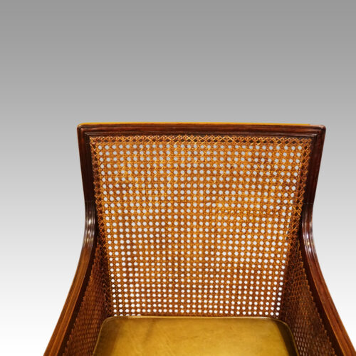 Regency mahogany bergere library chair ack