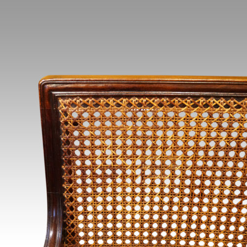 Regency mahogany bergere library chair shoulder
