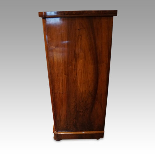 Victorian burr walnut chest of drawers side