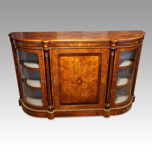 Victorian inlaid walnut credenza
