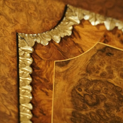 Victorian walnut and sevres pier cabinet door mount