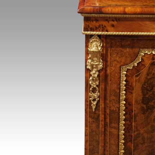 Victorian walnut and sevres pier cabinet mount