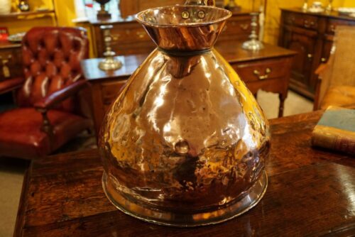 Antique large copper harvest measure front