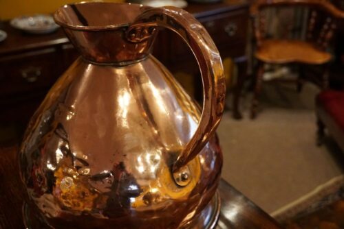 Antique large copper harvest measure handle