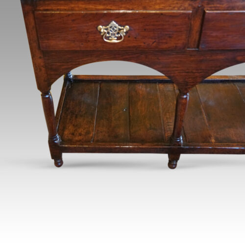 Antique oak pot board dresser base triple arch boards