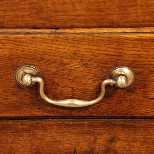 Antique oak pot board dresser shaped apron handle