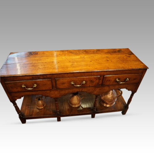 Antique oak pot board dresser shaped apron top