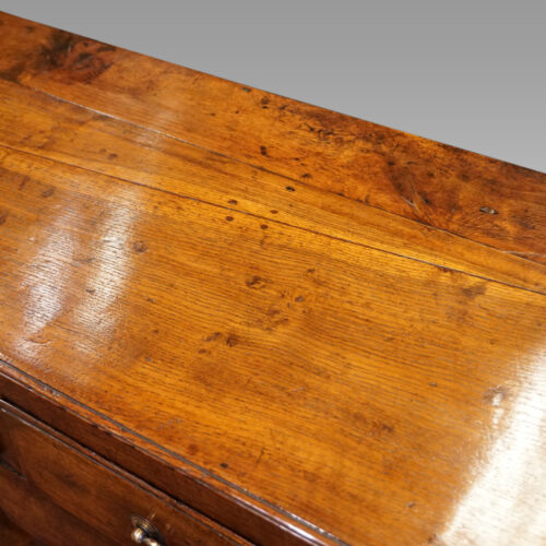Antique oak pot board dresser shaped apron top corner