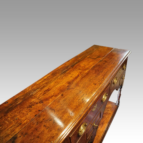 Antique oak pot board dresser base top down