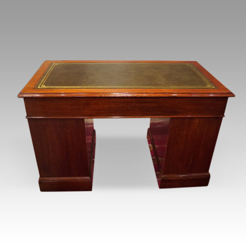 Edwardian mahogany pedestal desk 122cms rear