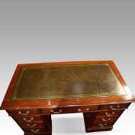 Edwardian mahogany pedestal desk 122cms top