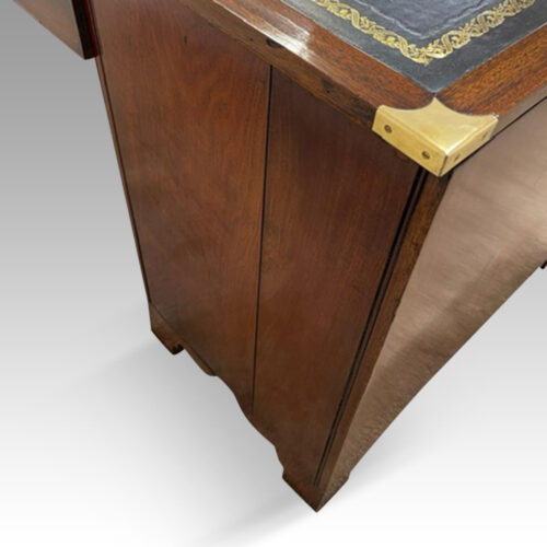 Military campaign desk rear pedestal