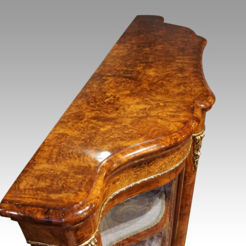 Victorian inlaid walnut credenza top