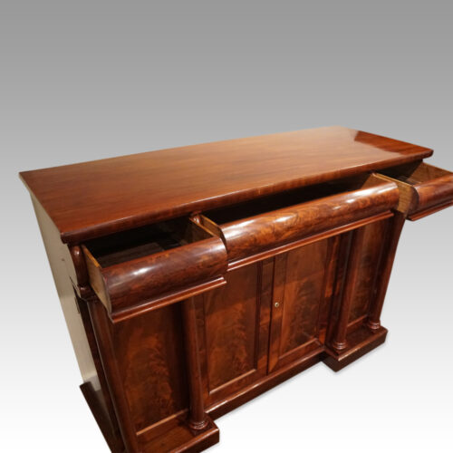 Victorian mahogany 4 door sideboard drawers open