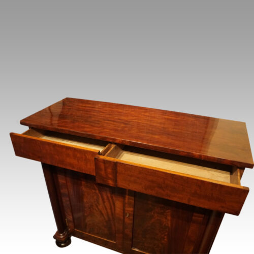 William IV mahogany chiffonier drawers open