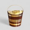 Antique brass bound mahogany ash bucket