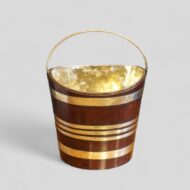 Antique brass bound mahogany ash bucket