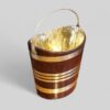 Antique brass bound mahogany ash bucket angle