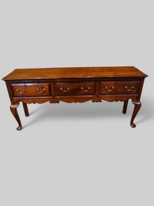 Antique oak cabriole leg dresser base