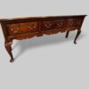 Antique oak cabriole leg dresser base angle