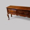 Antique oak cabriole leg dresser base detail