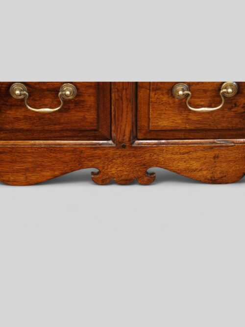 Antique oak cabriole leg dresser base shaped apron