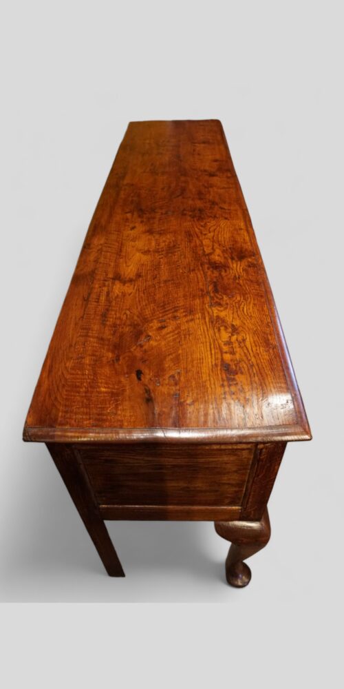 Antique oak cabriole leg dresser base top