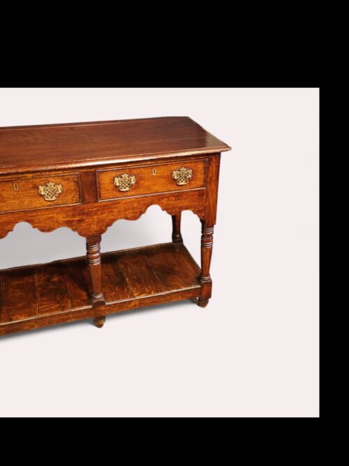 Antique oak pot board dresser end