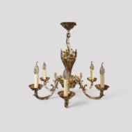 Brass cast 6 branch chandelier