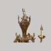 Brass cast 6 branch chandelier column detail