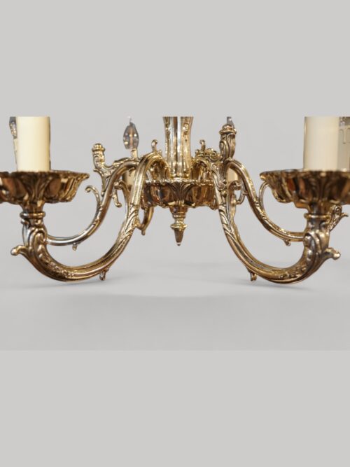 Brass cast 6 branch chandelier finial
