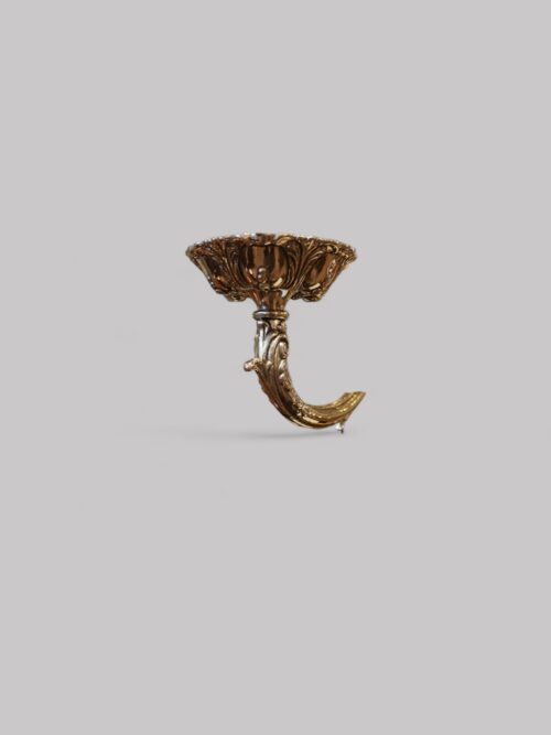 Brass cast 6 branch chandelier sconce detail