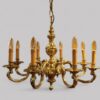 Cast brass 8 arm chandelier
